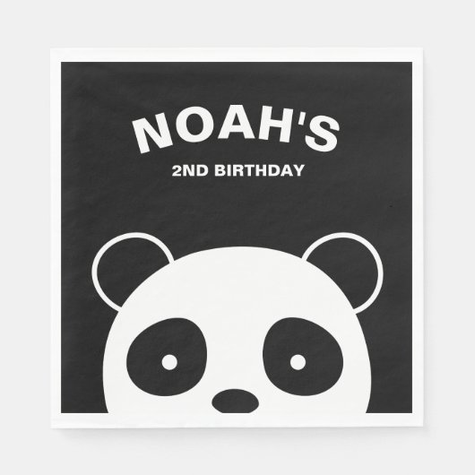 Serviette En Papier Panda Papier serviettes, Panda fête d'anniversaire (Devant)