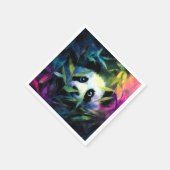 Serviette En Papier Panda Peeking Bamboo Aquarelle (Coin)