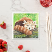 Serviette En Papier Panda rouge (En situation)