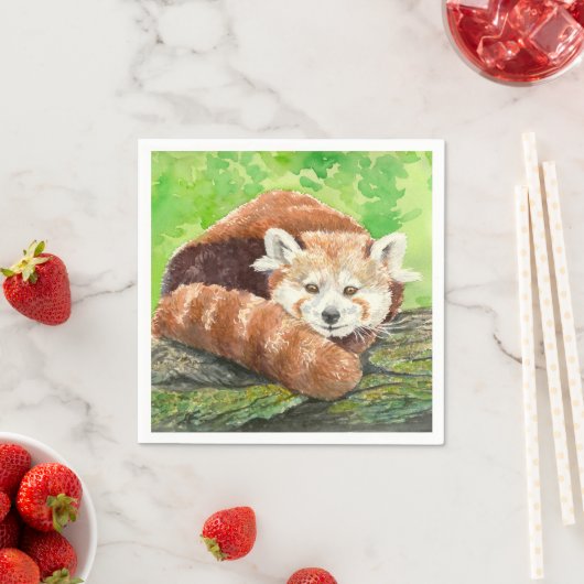 Serviette En Papier Panda rouge (En situation)