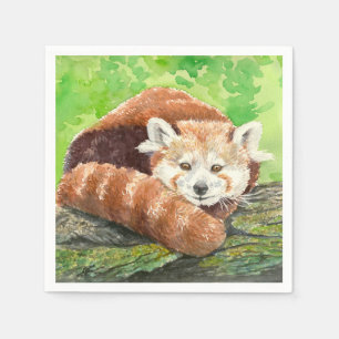 Serviette En Papier Panda rouge