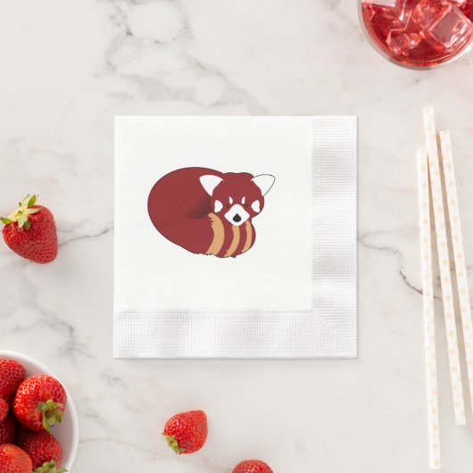 Serviette En Papier Panda rouge (En situation)