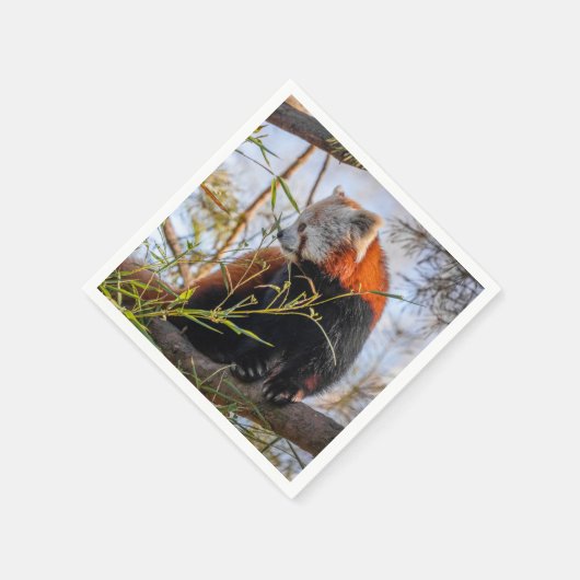 Serviette En Papier Panda rouge (Coin)