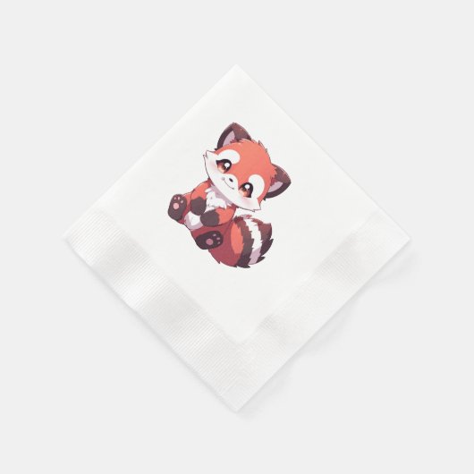 Serviette En Papier panda rouge mignon (Coin)