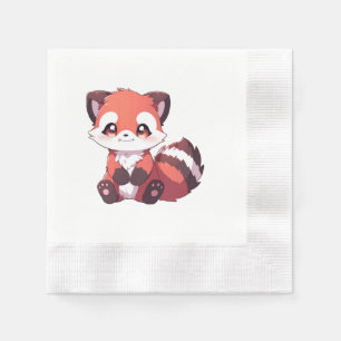 Serviette En Papier panda rouge mignon