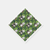 Serviette En Papier Panda with Bamboo Watercolor Pattern (Coin)
