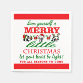 Serviette En Papier Pandas de Noël personnalisés (Devant)