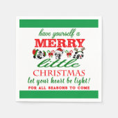 Serviette En Papier Pandas de Noël personnalisés (Devant)