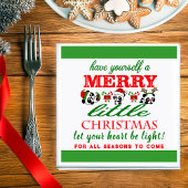 Serviette En Papier Pandas de Noël personnalisés