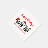 Serviette En Papier Pandas de Noël personnalisés (Coin)