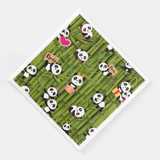 Serviette En Papier Panda's Pattern 2 (Coin)