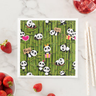 Serviette En Papier Panda's Pattern 2