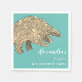 Serviette En Papier Pangolin 6e fête d'anniversaire (Devant)