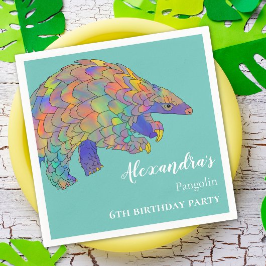 Serviette En Papier Pangolin Colorée fête d'anniversaire
