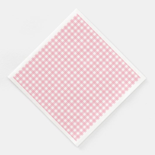 Serviette En Papier Panier classique rose Buffalo Plaid Motif serviett (Coin)