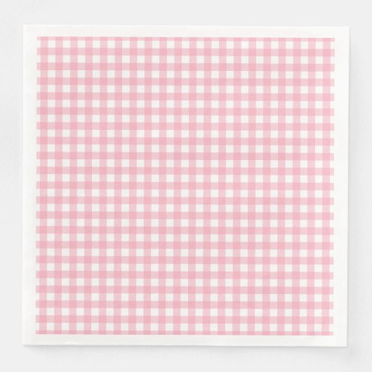 Serviette En Papier Panier classique rose Buffalo Plaid Motif serviett (Devant)