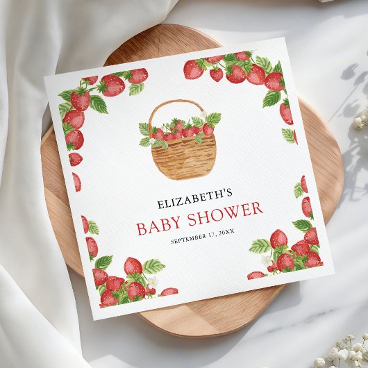 Serviette En Papier Panier de fraises Berry Baby shower sucré