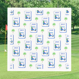 Serviette En Papier Panier de golf bleu Joker Mahjong Palmier tropical