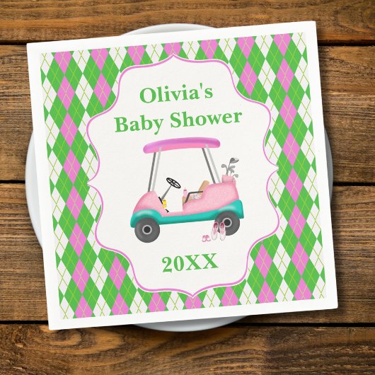 Serviette En Papier Panier De Golf Élégant Prêt Pour Le Baby shower