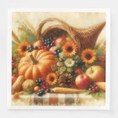 Serviette En Papier Panier de récolte d'automne (Devant)