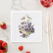 Serviette En Papier Panier en Pansy Violet sur dentelle Eyelet (En situation)