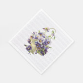 Serviette En Papier Panier en Pansy Violet sur dentelle Eyelet (Coin)