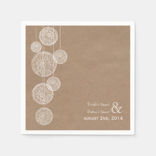 Serviette En Papier Panier Inspiré Twine Globes Mariage serviettes (Devant)