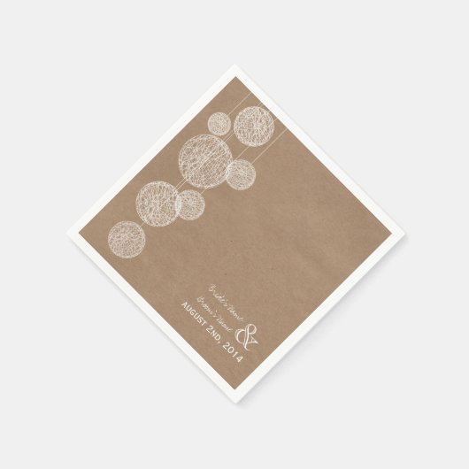 Serviette En Papier Panier Inspiré Twine Globes Mariage serviettes (Coin)