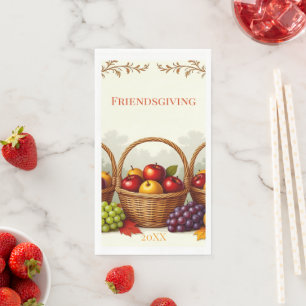Serviette En Papier Panier rustique de pommes Friendsgiving Papier Nap