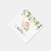 Serviette En Papier Panière Thé de naissance - Rose (Coin)