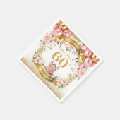 Serviette En Papier Paniers 60e Anniversaire Classy Boho Floral Accent (Coin)