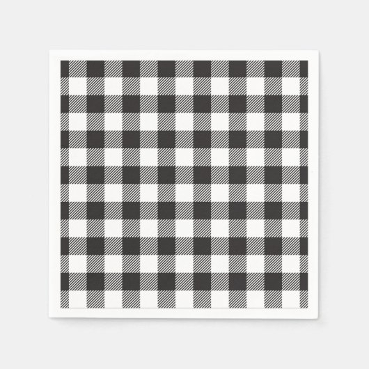 Serviette En Papier Paniers de buffle noir et blanc (Devant)