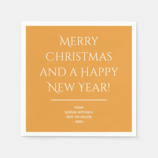 Serviette En Papier Paniers de Noël Orange doré traditionnel (Devant)