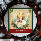 Serviette En Papier Paniers de Noël Rétro Monogramme Angel Table Cadea