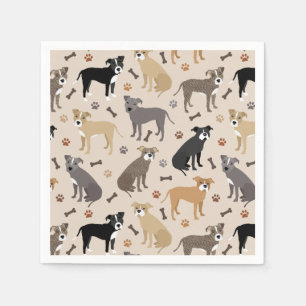 Serviette En Papier Paniers Pitbull et serviettes d'os
