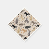 Serviette En Papier Paniers Pitbull et serviettes d'os (Coin)