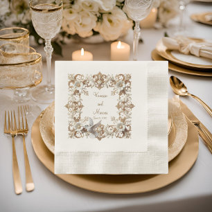Serviette En Papier Paniers repas blanc coincé de colibri