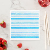 Serviette En Papier Paniers-repas en papier rayé bleu cracké (En situation)