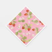 Serviette En Papier Paniers-repas Fraises roses (Coin)