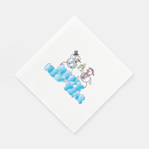 Serviette En Papier Paniers repas standard blanc/Snowmen