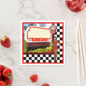 Serviette En Papier Panneau blanc les années 50 Retro Diner (En situation)