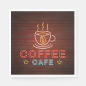 Serviette En Papier Panneau café Neon (Devant)