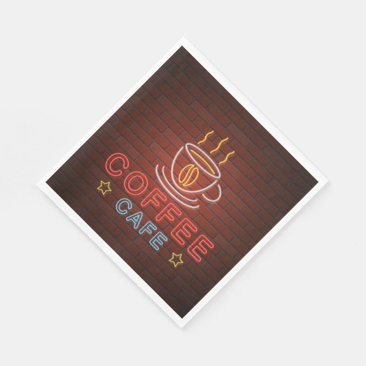 Serviette En Papier Panneau café Neon (Coin)