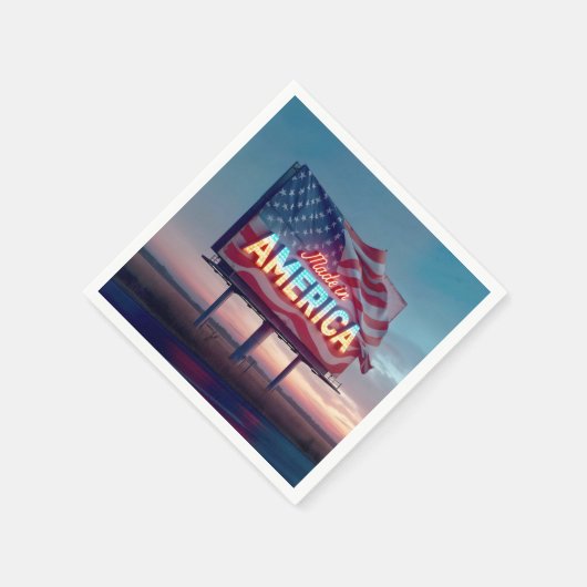 Serviette En Papier Panneau d'affichage Neon Fabriqué En Amérique (Coin)