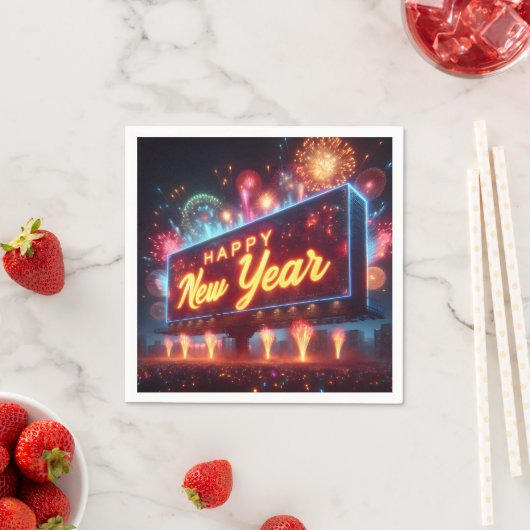 Serviette En Papier Panneau d'affichage Nouvel An (En situation)