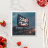 Serviette En Papier Panneau d'anniversaire des 250 ans de l'Amérique (En situation)