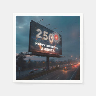 Serviette En Papier Panneau d'anniversaire des 250 ans de l'Amérique