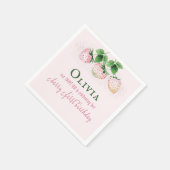 Serviette En Papier Panneau d'anniversaire rose fraise Berry (Coin)