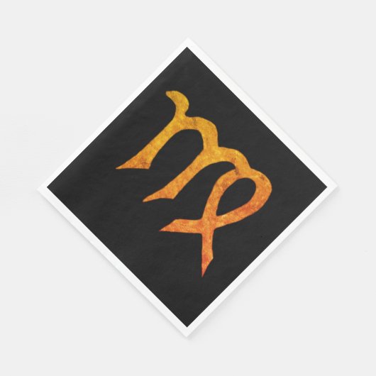 Serviette En Papier Panneau d'astrologie Gold Virgo personnalisé (Coin)