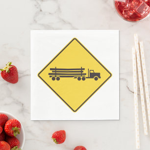 Serviette En Papier Panneau d'avertissement de camion de débardage Séc